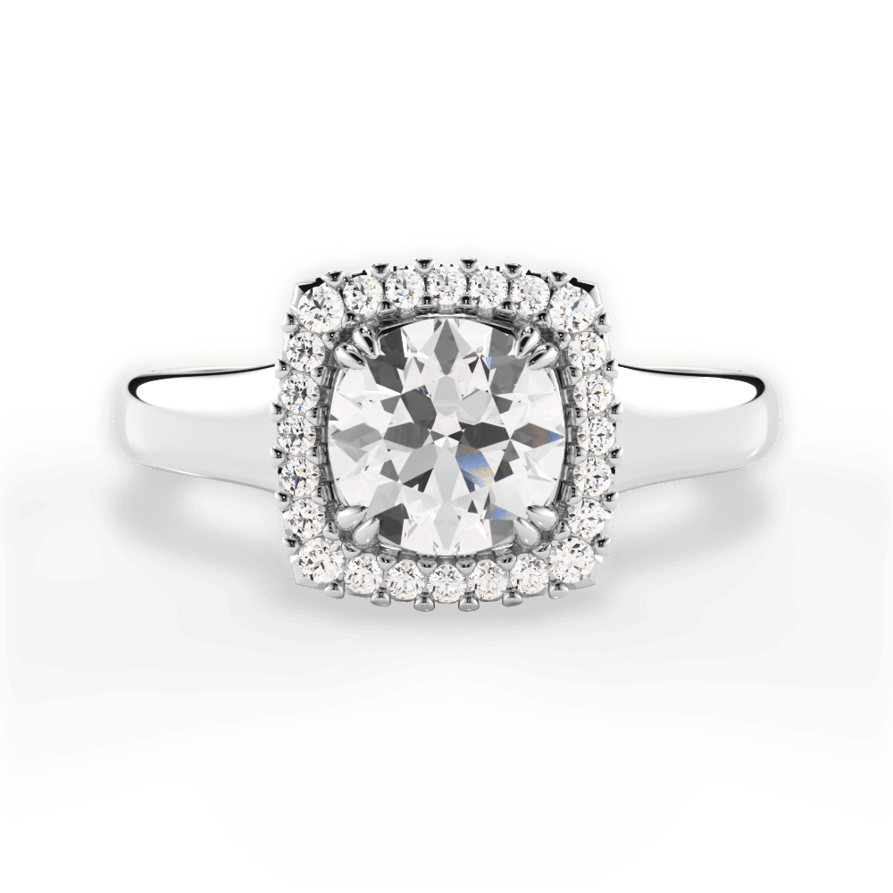 Jasmin Round Cut Lab Grown Diamond 14Kt White Gold Engagement Ring
