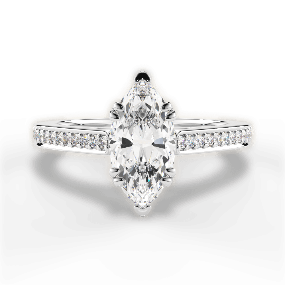 Denise Marquise Cut Lab Grown Diamond 14Kt White Gold Engagement Ring
