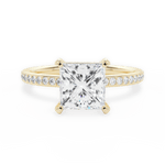 Janice Princess Cut Lab Grown Diamond 18Kt Yellow Gold Engagement Ring