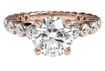 Jillian Round Cut Lab Grown Diamond 18Kt Rose Gold Engagement Ring