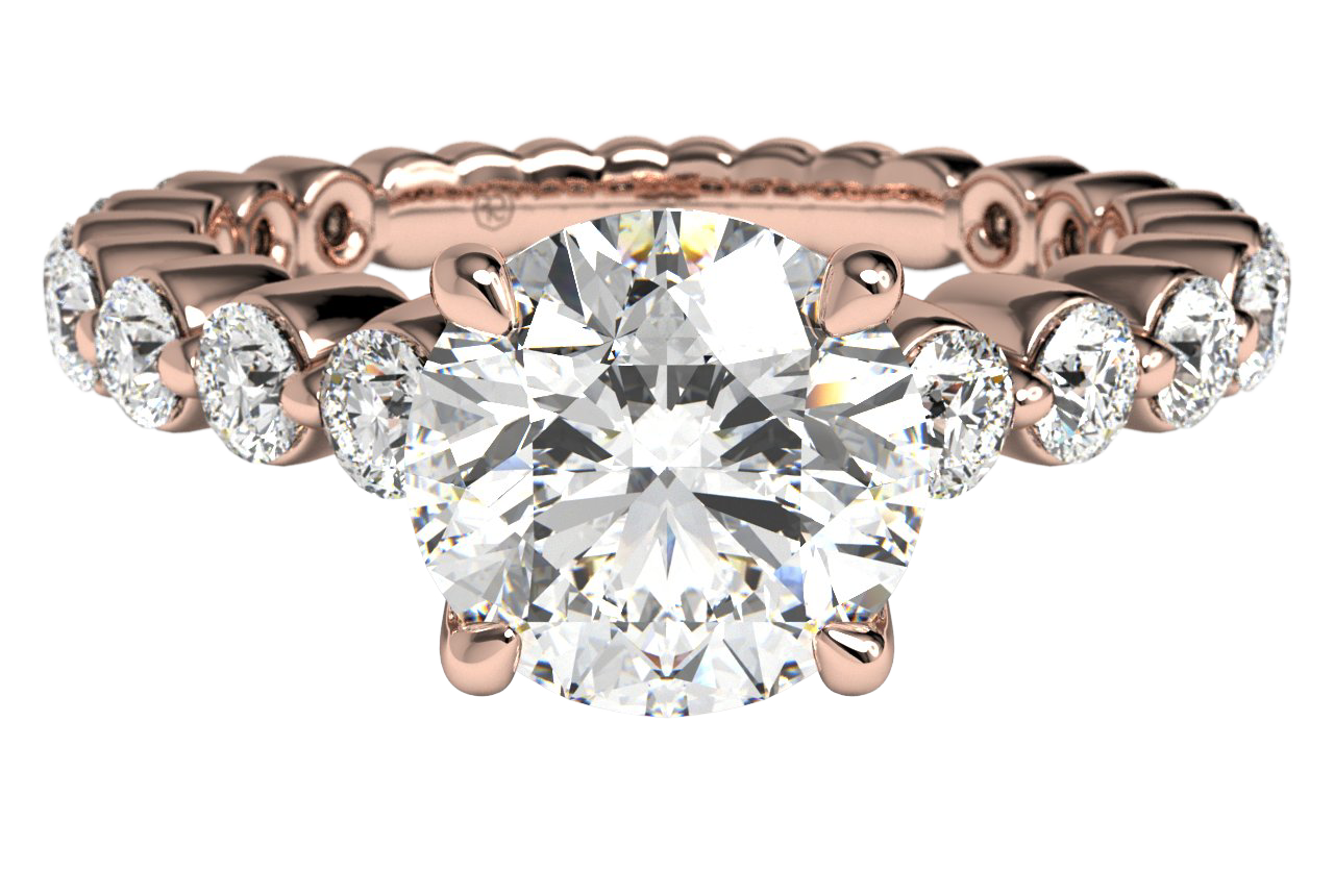 Jillian Round Cut Lab Grown Diamond 18Kt Rose Gold Engagement Ring