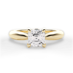 Dolores Asscher Cut Lab Grown Diamond 18Kt Yellow Gold Engagement Ring