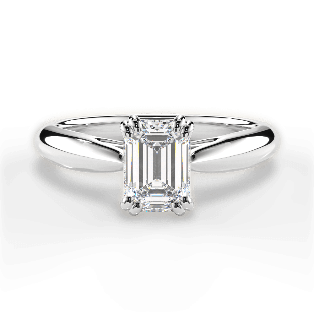 Camila Emerald Cut Lab Grown Diamond 14Kt White Gold Engagement Ring