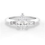 Emily Pear Cut Lab Grown Diamond 18Kt White Gold Engagement Ring