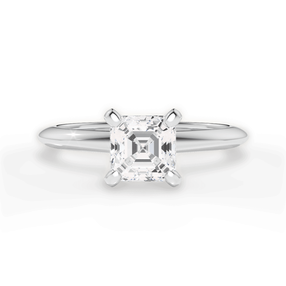 Alicia Asscher Cut Lab Grown Diamond 14Kt White Gold Engagement Ring