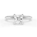 Alicia Asscher Cut Lab Grown Diamond Platinum Engagement Ring