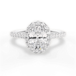 Leah Oval Cut Lab Grown Diamond 14Kt White Gold Engagement Ring