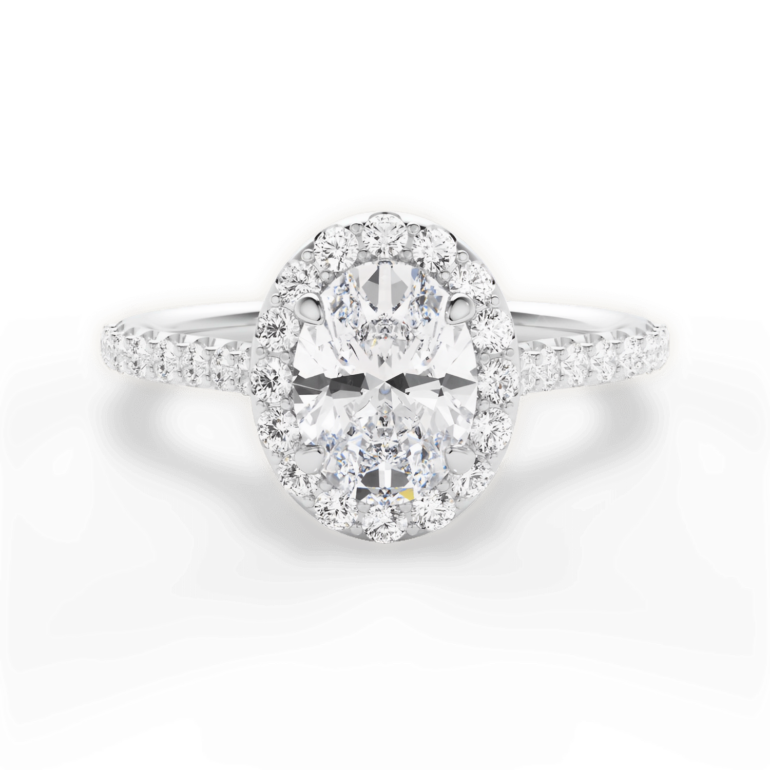 Leah Oval Cut Lab Grown Diamond Platinum Engagement Ring