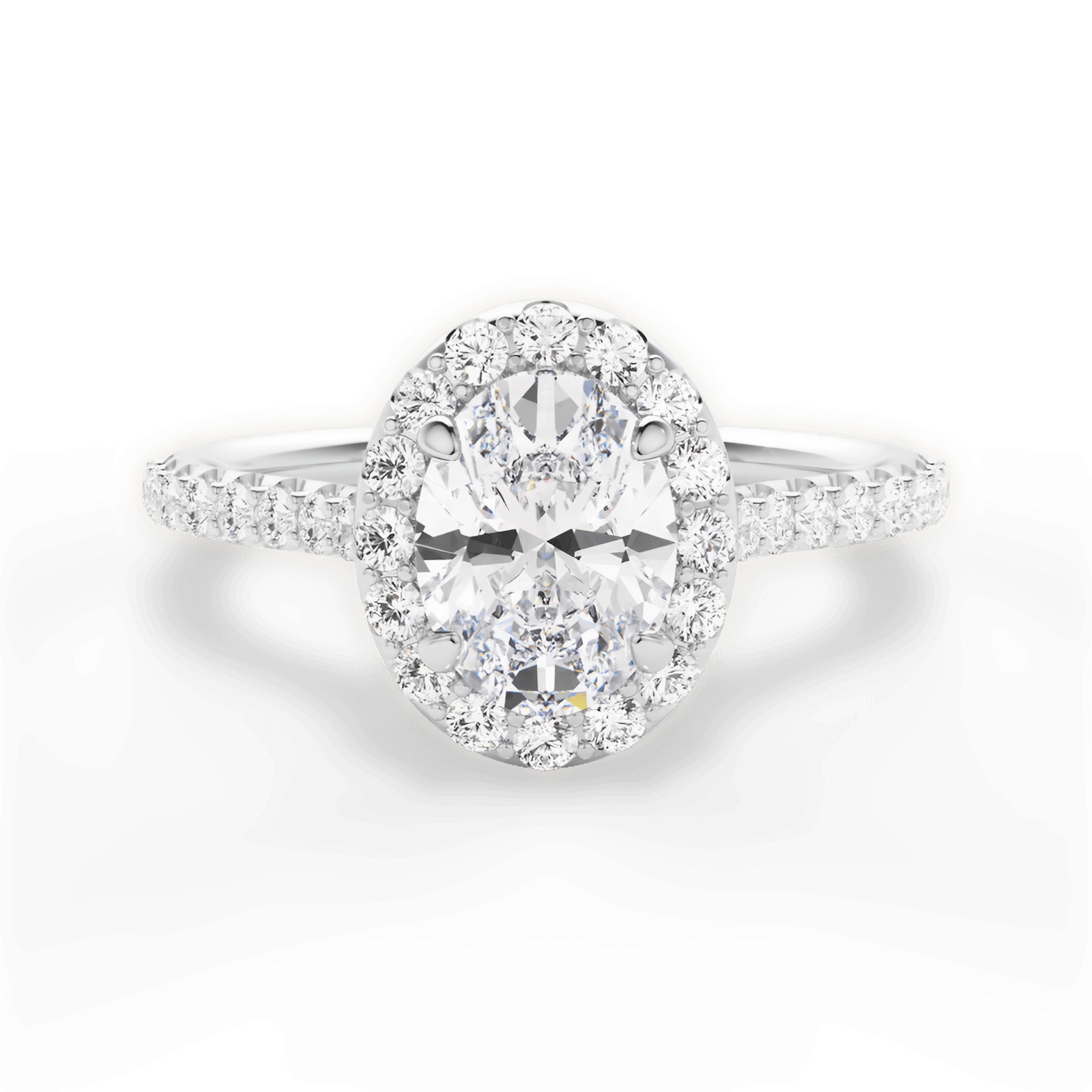 Leah Oval Cut Lab Grown Diamond Platinum Engagement Ring