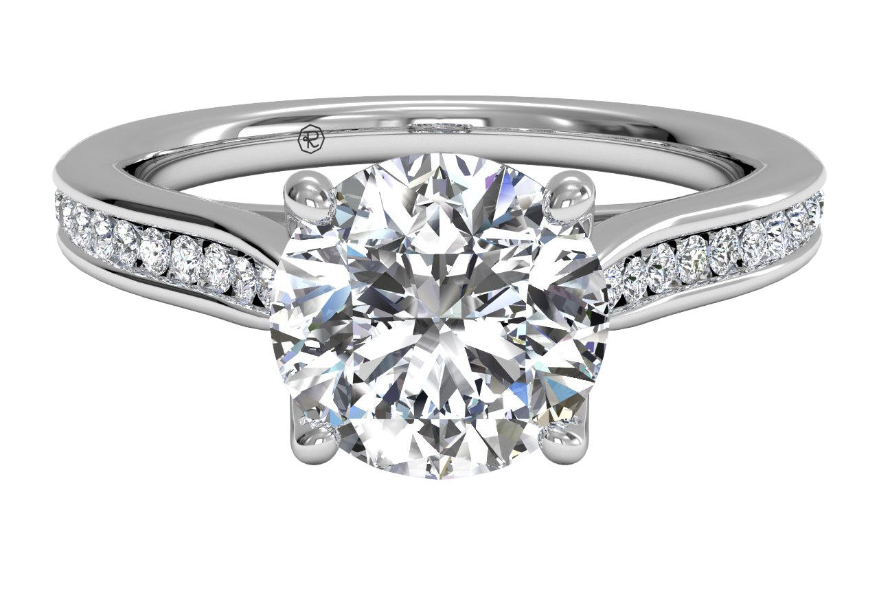 Elena Round Cut Lab Grown Diamond Platinum Engagement Ring