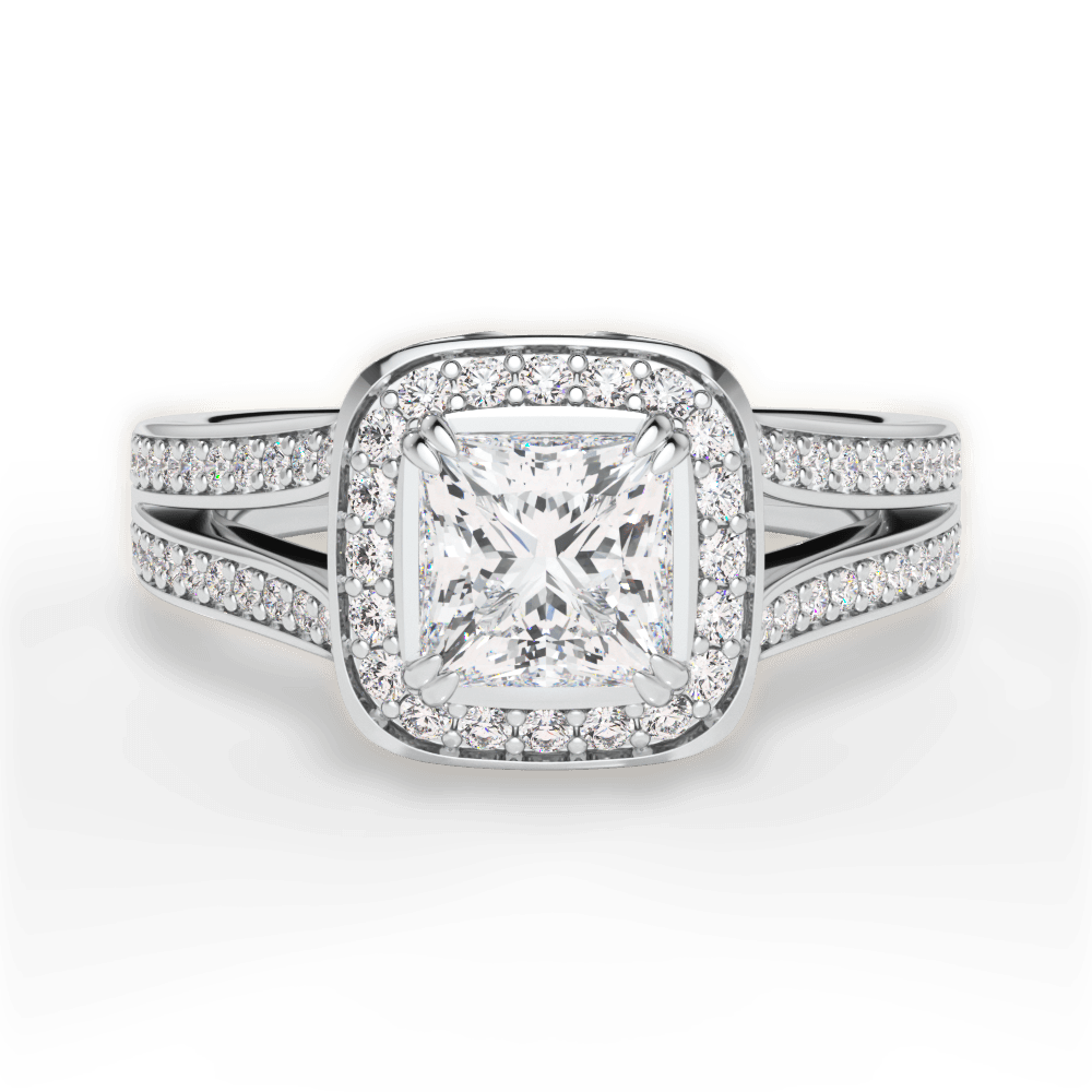 Mackenzie Princess Cut Lab Grown Diamond 14Kt White Gold Engagement Ring