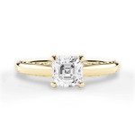 Annette Asscher Cut Lab Grown Diamond 18Kt Yellow Gold Engagement Ring