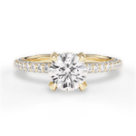 Madeline Round Cut Lab Grown Diamond 18Kt Yellow Gold Engagement Ring