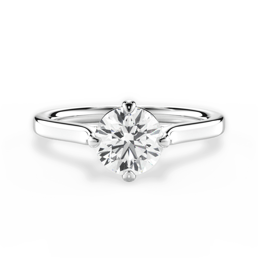 Bernadette Round Cut Lab Grown Diamond 14Kt White Gold Engagement Ring