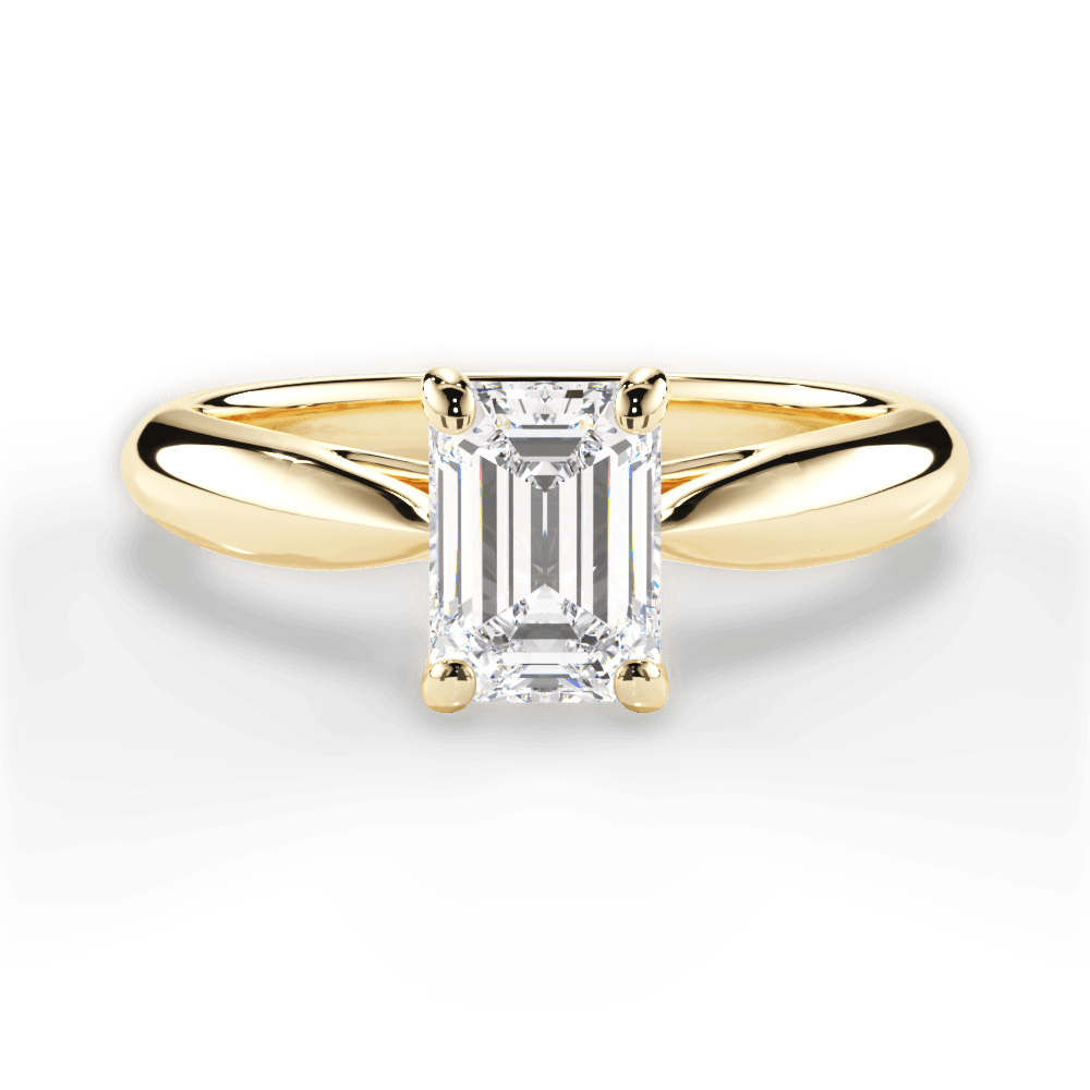 Colleen Emerald Cut Lab Grown Diamond 18Kt Yellow Gold Engagement Ring