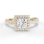 Kim Princess Cut Lab Grown Diamond 18Kt Yellow Gold Engagement Ring