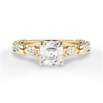 Gabriela Asscher Cut Lab Grown Diamond 18Kt Yellow Gold Engagement Ring