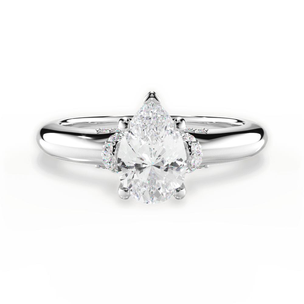 Florence Pear Cut Lab Grown Diamond Platinum Engagement Ring