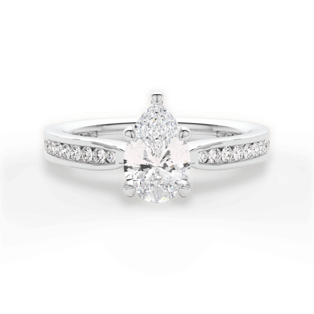 Katelyn Pear Cut Lab Grown Diamond 14Kt White Gold Engagement Ring