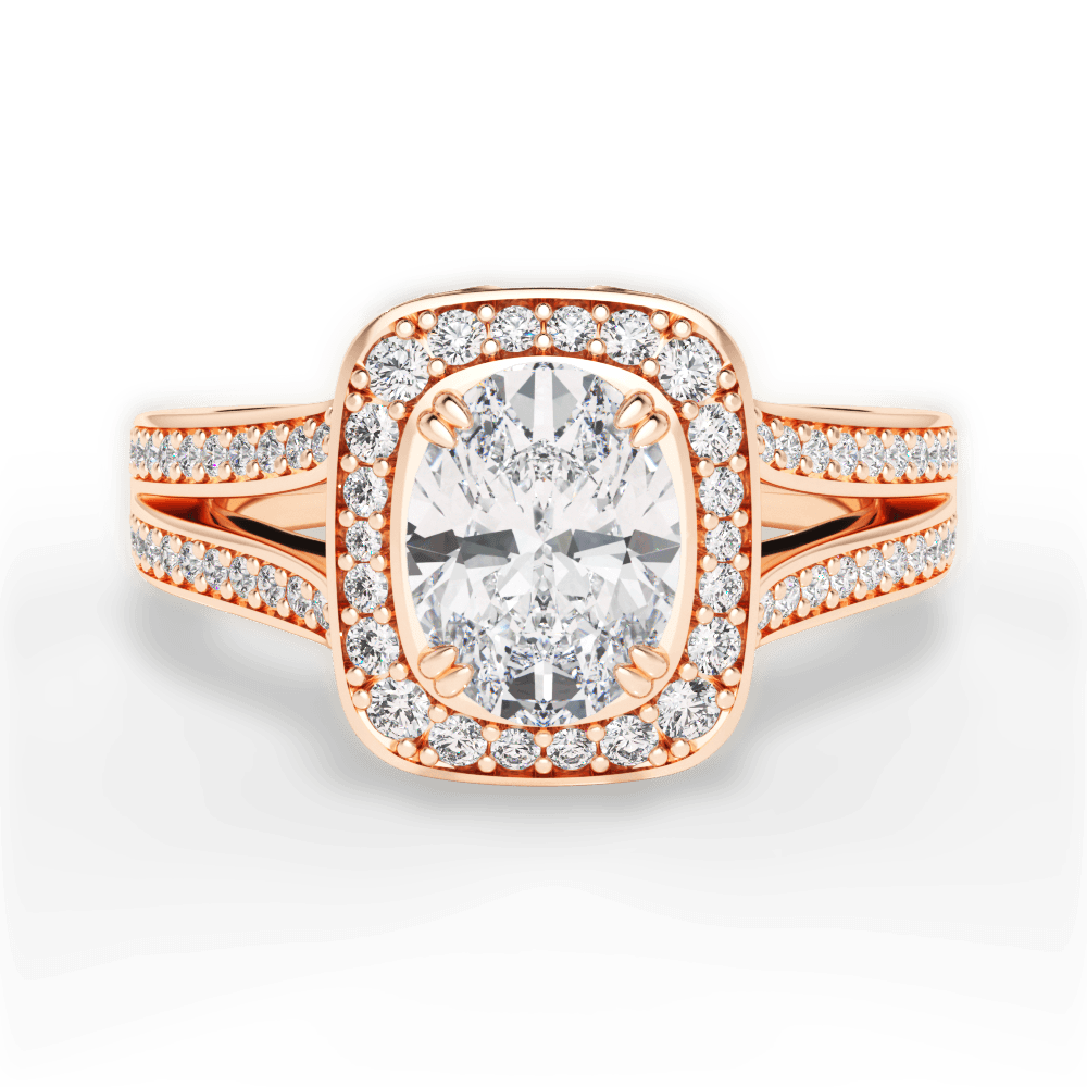 Mackenzie Oval Cut Lab Grown Diamond 18Kt Rose Gold Engagement Ring