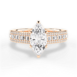 Lynn Marquise Cut Lab Grown Diamond 18Kt Rose Gold Engagement Ring
