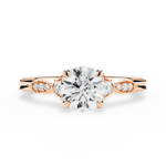Cassie Round Cut Lab Grown Diamond 18Kt Rose Gold Engagement Ring