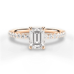 Elsie Emerald Cut Lab Grown Diamond 18Kt Rose Gold Engagement Ring