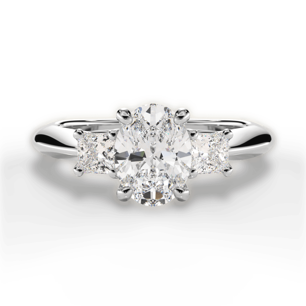 Dorothy Oval Cut Lab Grown Diamond 18Kt White Gold Engagement Ring