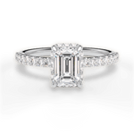 Isabella Emerald Cut Lab Grown Diamond Platinum Engagement Ring