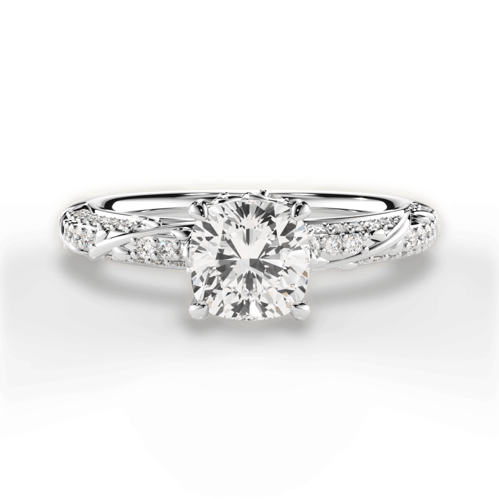 Josephine Cushion Cut Lab Grown Diamond Platinum Engagement Ring