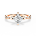 Catherine Princess Cut Lab Grown Diamond 18Kt Rose Gold Engagement Ring
