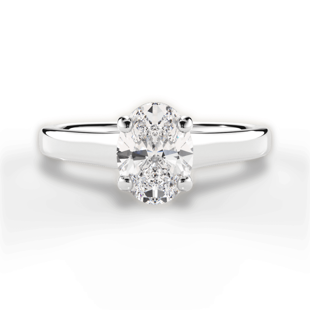 Ariana Oval Cut Lab Grown Diamond 18Kt White Gold Engagement Ring