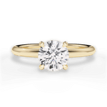 Brenda Round Cut Lab Grown Diamond 18Kt Yellow Gold Engagement Ring