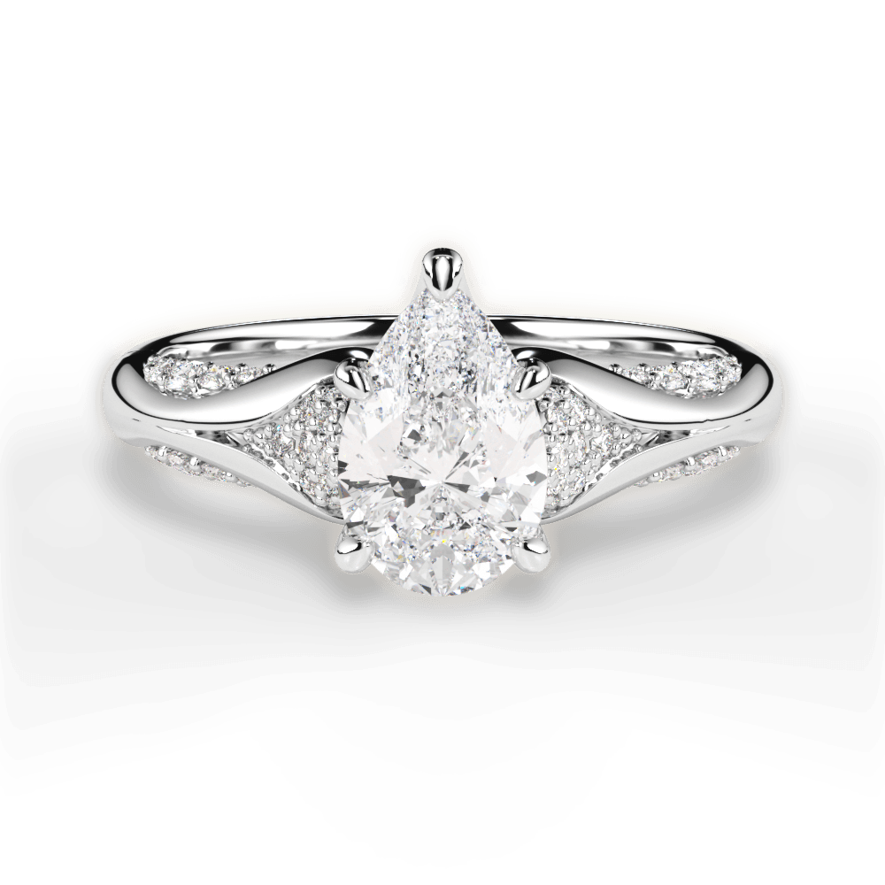 Isabel Pear Cut Lab Grown Diamond Platinum Engagement Ring