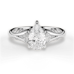 Isabel Pear Cut Lab Grown Diamond 18Kt White Gold Engagement Ring