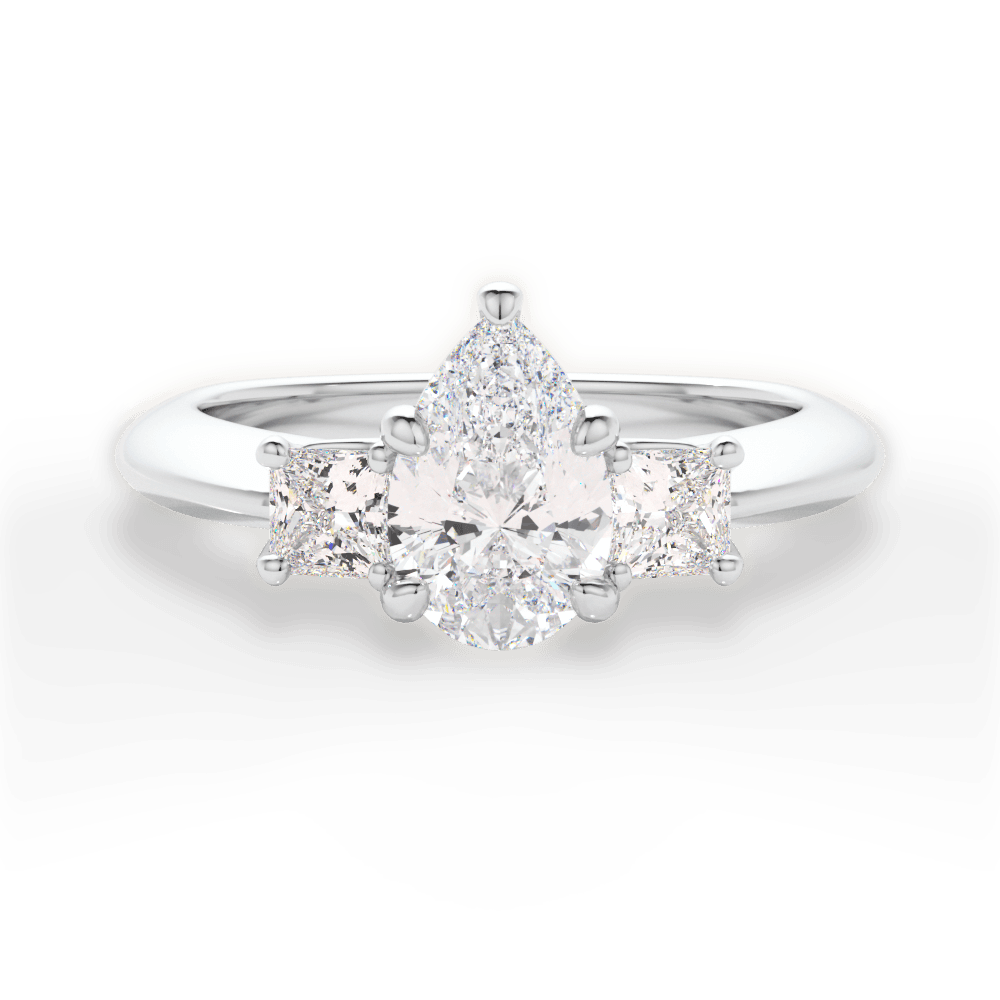 Dorothy Pear Cut Lab Grown Diamond 14Kt White Gold Engagement Ring