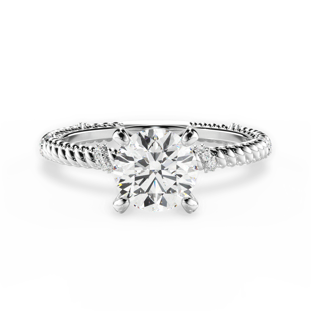 Chloe Round Cut Lab Grown Diamond 18Kt White Gold Engagement Ring