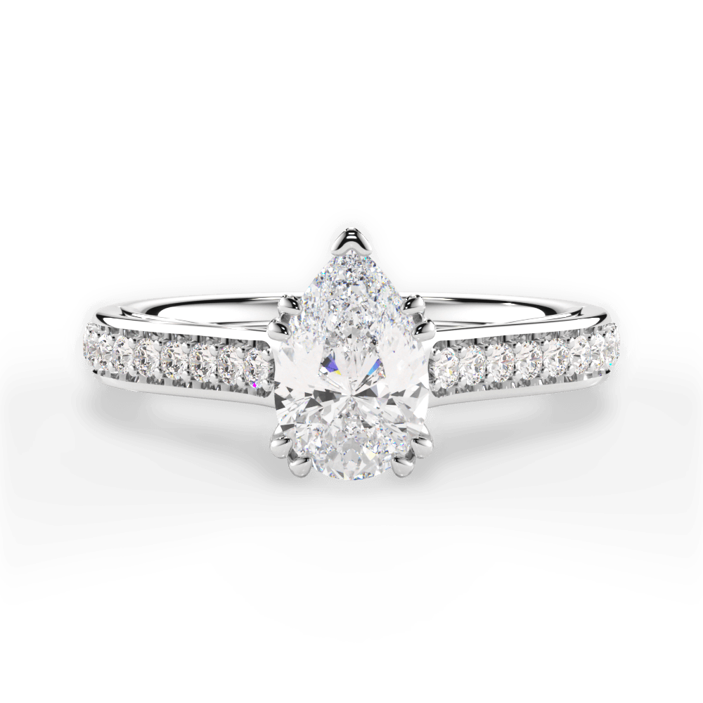 Deborah Pear Cut Lab Grown Diamond Platinum Engagement Ring