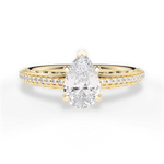 Caroline Pear Cut Lab Grown Diamond 18Kt Yellow Gold Engagement Ring
