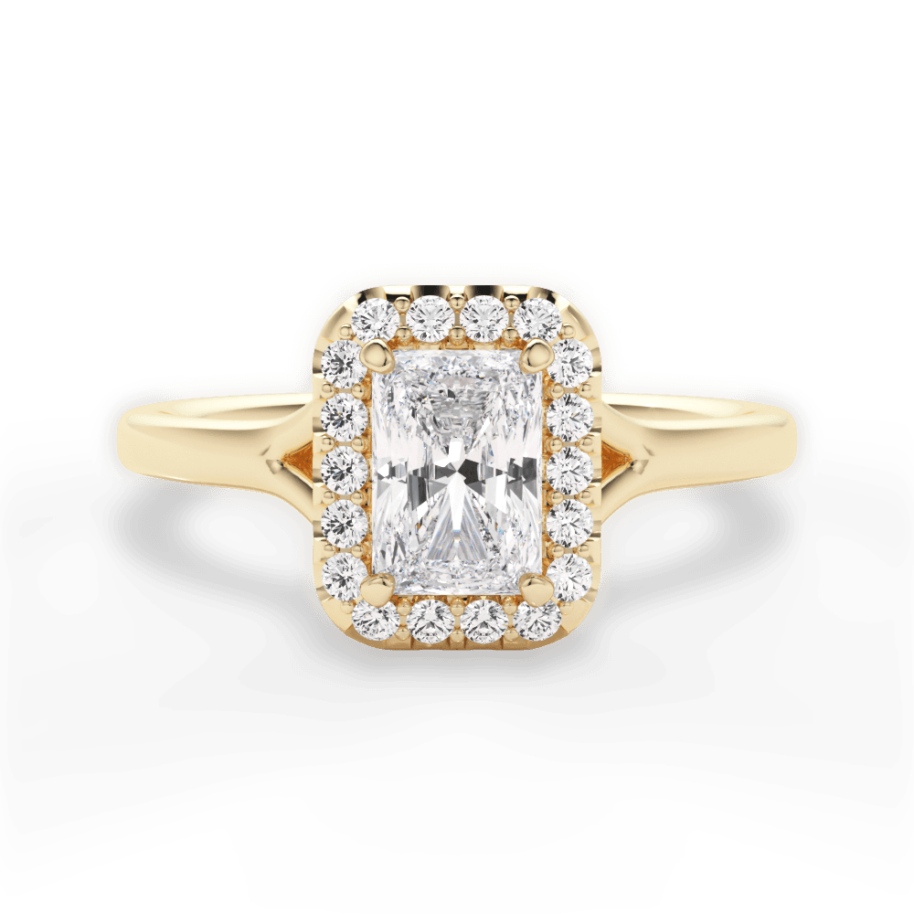 Geneva Radiant Cut Lab Grown Diamond 18Kt Yellow Gold Engagement Ring