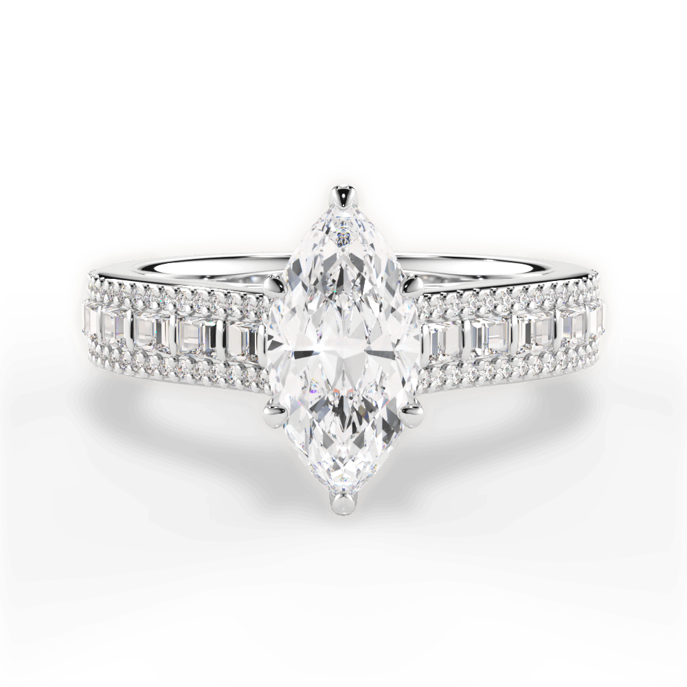 Lynn Marquise Cut Lab Grown Diamond Platinum Engagement Ring