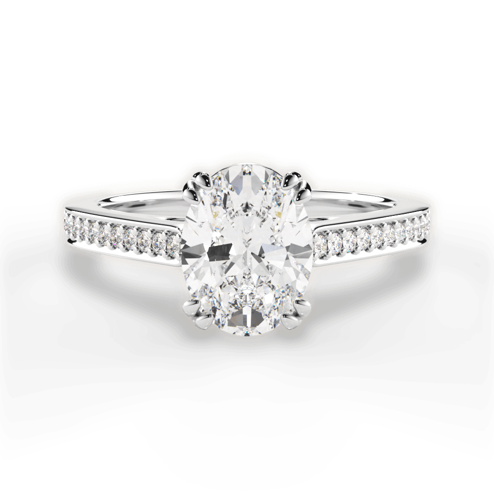 Denise Oval Cut Lab Grown Diamond 18Kt White Gold Engagement Ring