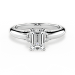 Florence Emerald Cut Lab Grown Diamond Platinum Engagement Ring