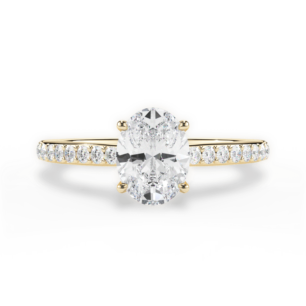 Joan Oval Cut Lab Grown Diamond 18Kt Yellow Gold Engagement Ring