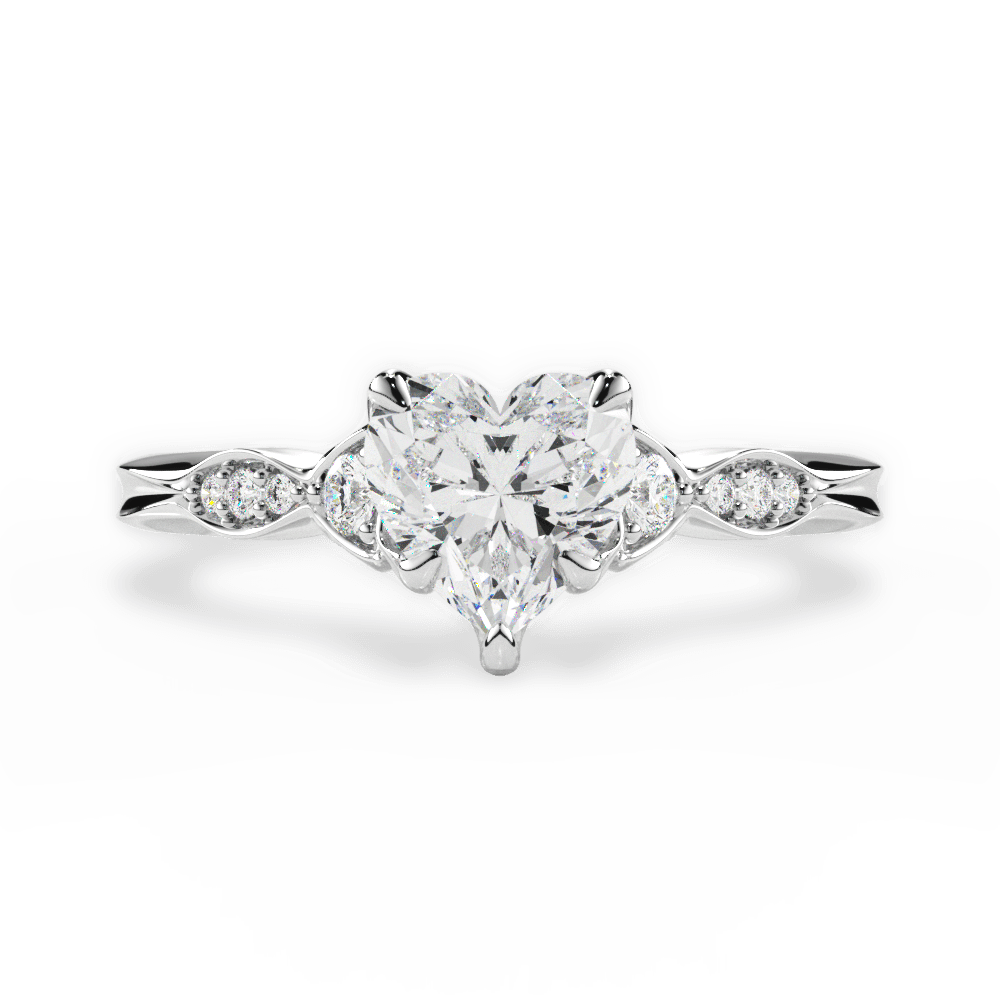 Cassie Heart Cut Lab Grown Diamond 14Kt White Gold Engagement Ring