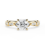 Edith Asscher Cut Lab Grown Diamond 18Kt Yellow Gold Engagement Ring