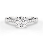 Frances Round Cut Lab Grown Diamond 14Kt White Gold Engagement Ring