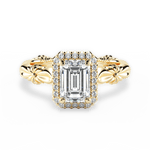 Erica Emerald Cut Lab Grown Diamond 18Kt Yellow Gold Engagement Ring