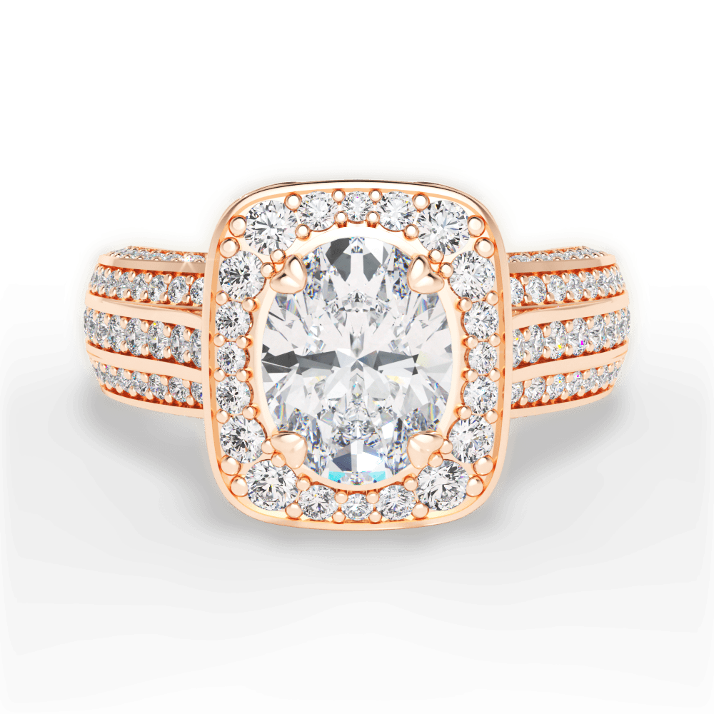 Madison Oval Cut Lab Grown Diamond 18Kt Rose Gold Engagement Ring