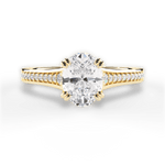 Delia Oval Cut Lab Grown Diamond 18Kt Yellow Gold Engagement Ring